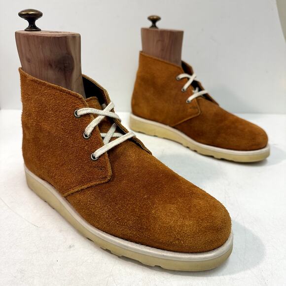 VGUC Rancourt & Co. x Helm Suede Roughout Boots Wedge Sole Made in Maine USA 8 D main image 5